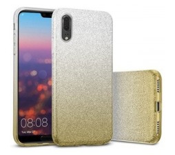 Slika izdelka: Silikonski ovitek z bleščicami Bling 2v1 za Samsung Galaxy S21 FE G990 - srebrno zlat