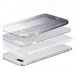 Slika izdelka: Silikonski ovitek z bleščicami Bling 2v1 za Huawei P20 Pro - srebrno siv
