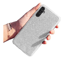 Slika izdelka: Silikonski ovitek z bleščicami Bling za iPhone 15 Pro Max - srebrn