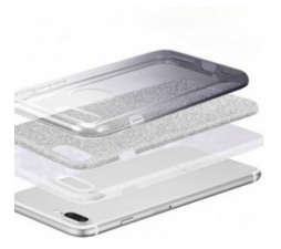 Slika 2 izdelka: Silikonski ovitek z bleščicami Bling 2v1 za Huawei P20 Pro - srebrno siv