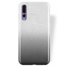 Slika 2 izdelka: Silikonski ovitek z bleščicami Bling 2v1 za Samsung Galaxy S20 G980 - srebrno siv