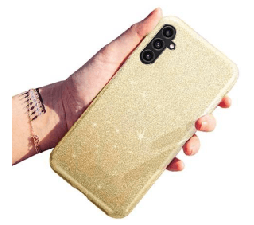 Slika 2 izdelka: Silikonski ovitek z bleščicami Bling za Samsung Galaxy A34 - zlat