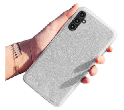 Slika 2 izdelka: Silikonski ovitek z bleščicami Bling za iPhone 15 Pro Max - srebrn
