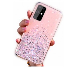 Slika 2 izdelka: Silikonski ovitek z bleščicami SPARKLE za iPhone 12 Mini - roza