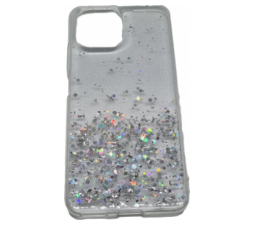 Slika 2 izdelka: Silikonski ovitek z bleščicami SPARKLE za iPhone 15 Pro - prozoren