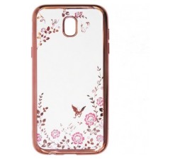 Slika 2 izdelka: Silikonski ovitek z rožicami za Samsung Galaxy A6 Plus 2018 A605 - pink
