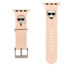 Slika izdelka: Karl Lagerfeld silikonski pašček za uro za Apple Watch 42 / 44 / 45 mm - Heads - roza - KLAWLSLCKP