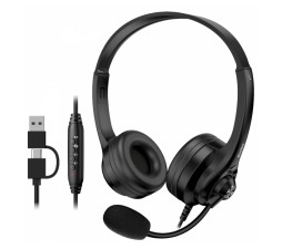 Slika izdelka: Slušalke Genius HS-235U AI,Black,USB A+C