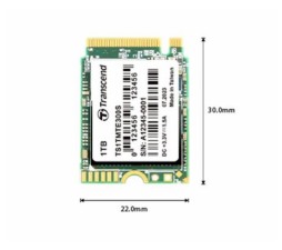 Slika izdelka: SSD Transcend M.2 PCIe NVMe 512GB 300S 2230, 2000/1100 MB/s, 3D TLC, DRAM-less