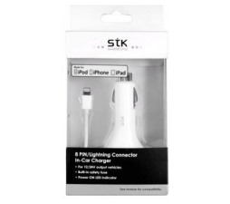 Slika izdelka: STK Avtopolnilec 12/24V MFI Lightning za iPhone 12, iPhone 11, iPhone X, iPhone 6s