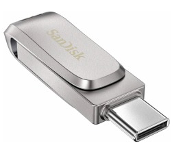 Slika 2 izdelka: USB C & USB DISK SanDisk 64GB Ultra Dual LUXE, 3.1, srebrn, Type-A in C, kovinski, branje do 150MB/s