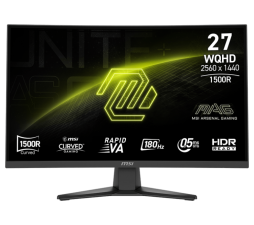 Slika izdelka: Zaslon MSI MAG 275CQF E18 / 27" / WQHD / Rapid VA / 180Hz / 0.5ms (GtG) / ukrivljen / črn